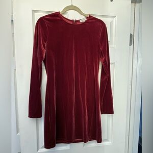 Gianni Bini Red Velvet Long Sleeve Dress Size M